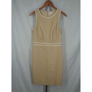 J Crew Factory Suiting Sleeveless Sheath Dress Rickrack Trim Size 6 New